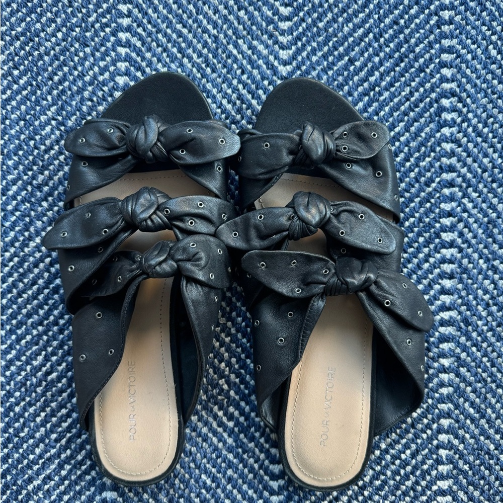 Pour La Victoire Black Knotted Sandals - Picture 4 of 9